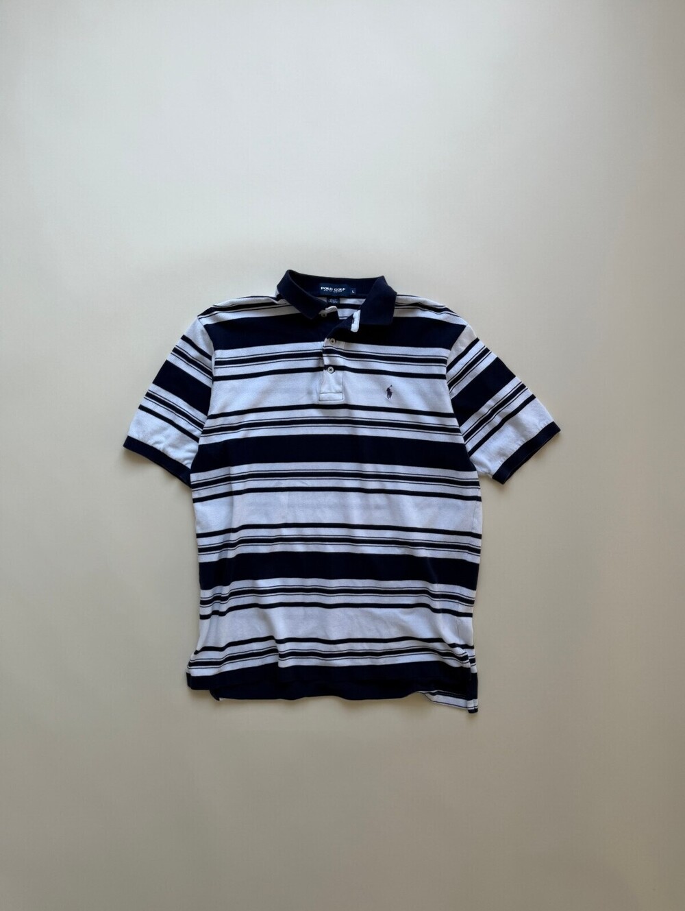 Vintage 90's Polo Ralph Lauren White Black Striped Polo shirt